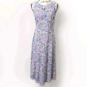 Talbots‎ Womens Boho Print Maxi Dress Size Mp Vacation Beachy Stretch Travel